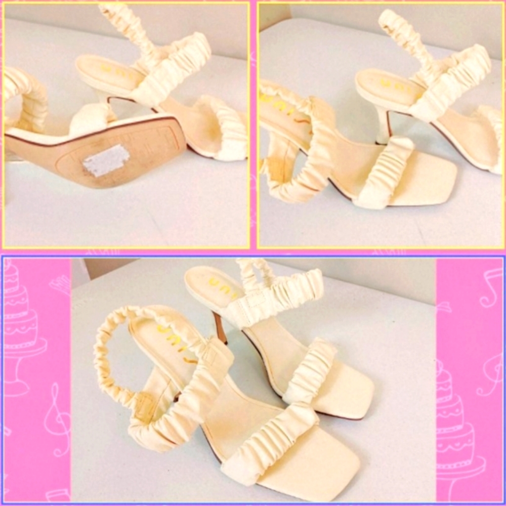 Unisa women shoes hell. Bones white,Sz M 7.5. A03